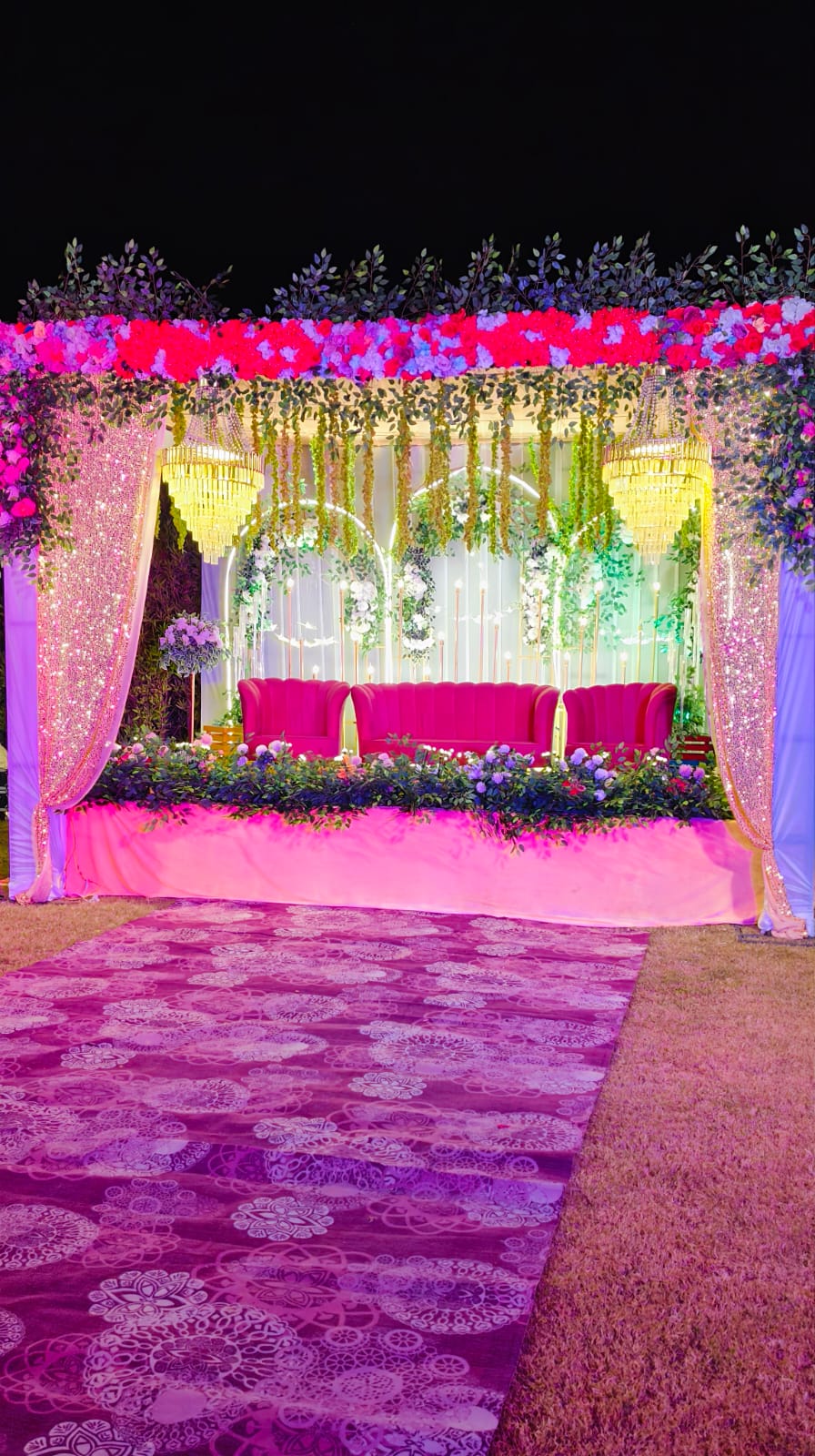 Banquet decoration setup for events at Vani Hotels Una