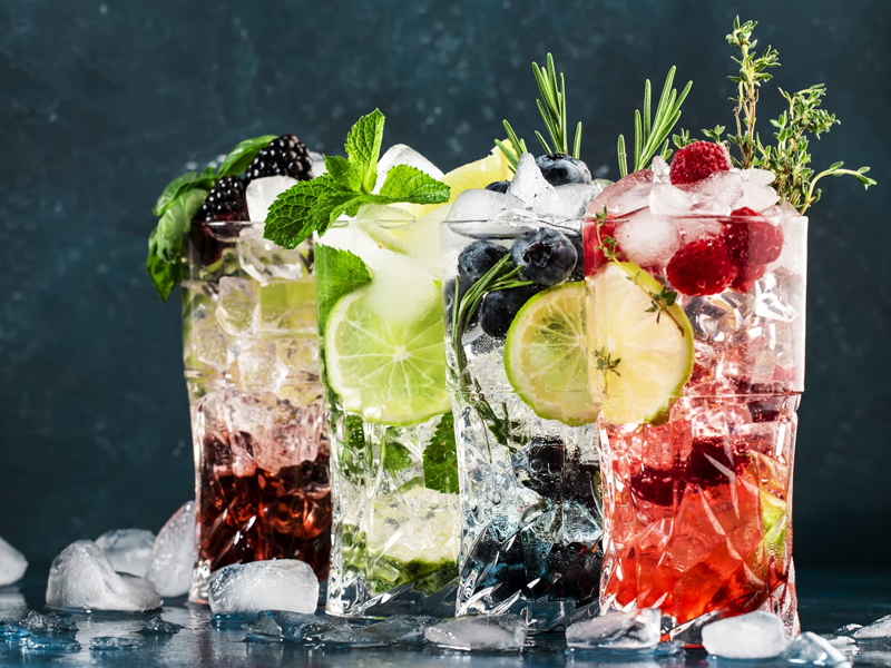 Cool and refreshing mocktail drinks